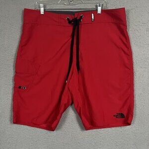 The North Face Board Shorts Swim Trunks Side Pocket Red and Black Men 38